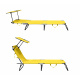 Aga Garden Reclining Lounger with Canopy Yellow