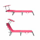 Aga 2x Garden Reclining Lounger with Canopy Pink