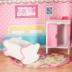 Aga MDF Dollhouse with furniture 70 cm Pink LED