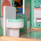 Aga Wooden dollhouse with furniture Pastel