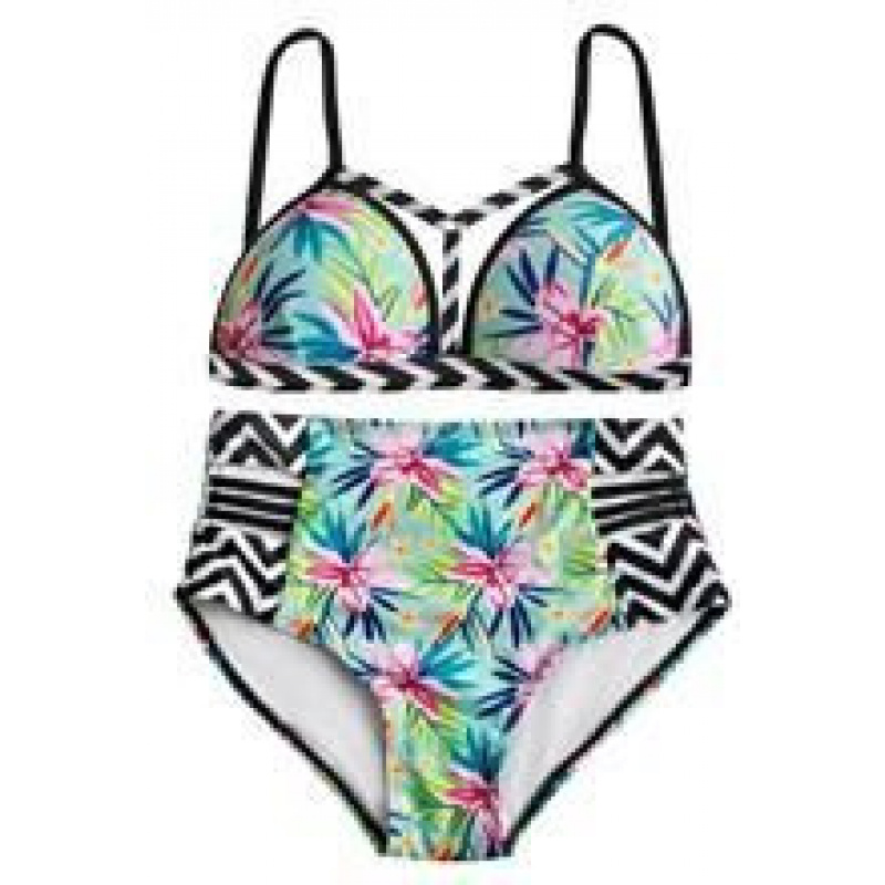 Boho swimsuit with high waisted panties size. WITH ISO