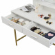 Aga Dressing Table with Mirror and LED Lighting + Stool Matte White