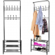 Clothes rack with three shoe shelves black ISO 15744