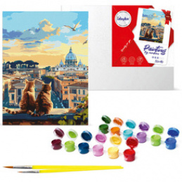 Paint by Numbers Set Cats in Rome KHO 6606 30x40 AP0054 Universal