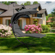 Aga Garden Hanging Lounger with Canopy Dark Grey