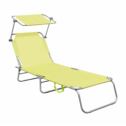 Linder Exclusiv Garden Lounger with Canopy Green 6DAZ661 - SECOND QUALITY