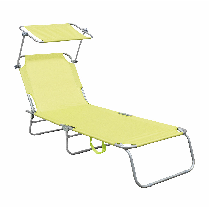 Linder Exclusiv Garden Lounger with Canopy Green 6DAZ661 - SECOND QUALITY