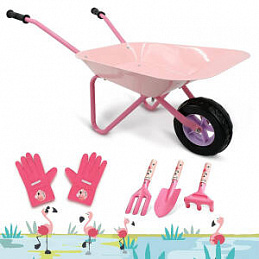 Little Gardener Set with Pink Wheelbarrow