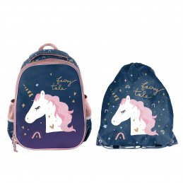 Paso School set two-compartment backpack + drawstring bag Unicorn