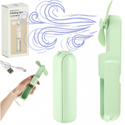 Mini desktop fan, handheld foldable fan, portable USB green