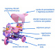 3-Wheeled Balance Bike for Kids Kačenka Purple + Sounds + Canopy + Barrier + Footrest + Handle + Storage Space