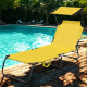 Aga Garden Reclining Lounger with Canopy Yellow