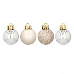 Aga Christmas Ornaments MIX 3cm 16pcs Champagne