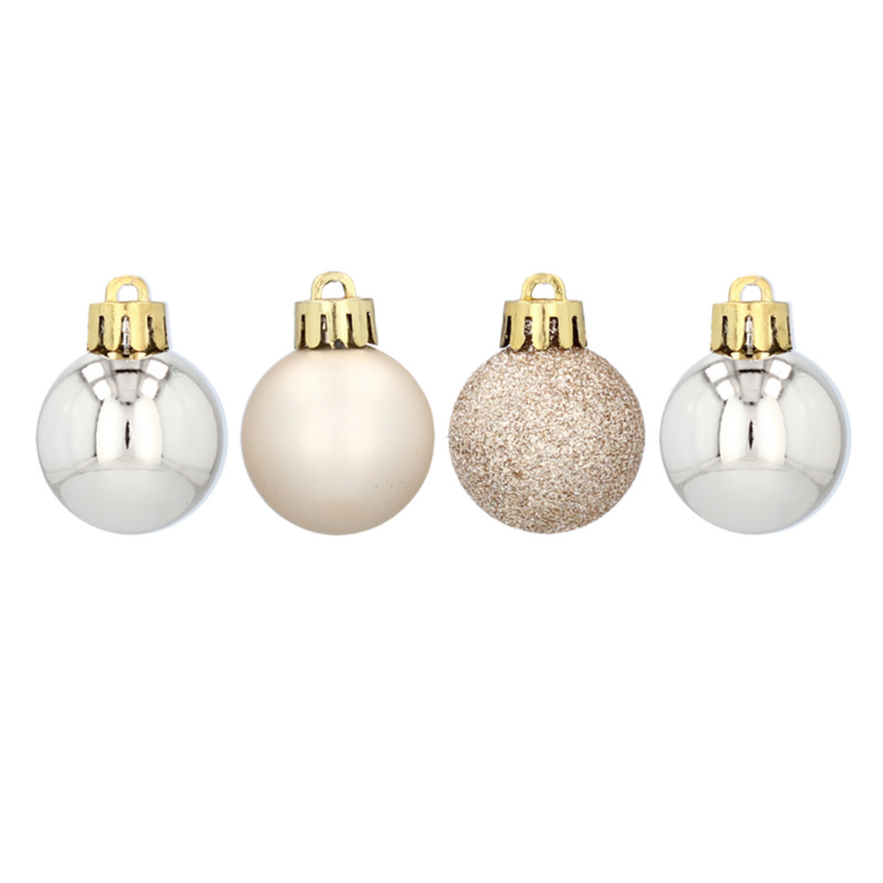 Aga Christmas Ornaments MIX 3cm 16pcs Champagne