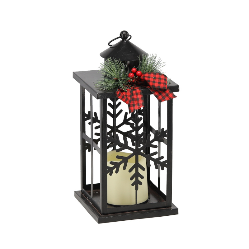 Aga Metal LED Christmas Lantern Black