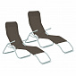 Aga 2x Garden Sun Lounger SIESTA Dark Brown