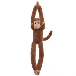 Brown hanging monkey mascot with Velcro 45cm ZA5656 universal