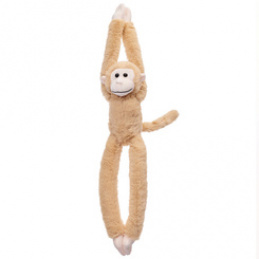 Beige hanging plush monkey with Velcro 45 cm ZA5657 universal