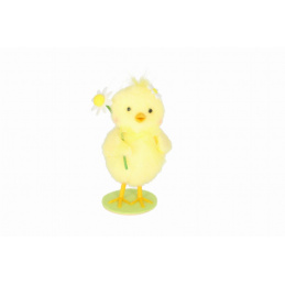 Stoff chick to stand with Easter flower