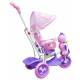 3-Wheeled Balance Bike for Kids Kačenka Purple + Sounds + Canopy + Barrier + Footrest + Handle + Storage Space