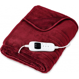 Tresko Electric heated blanket 160x120cm Dark red