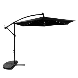 Aga Garden Parasol 300 cm Black with LED Lighting