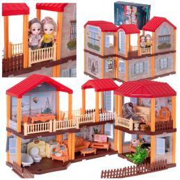 Dollhouse with red roof + lighting