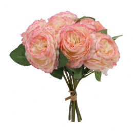Bouquet of artificial flowers pink English roses - 30 cm