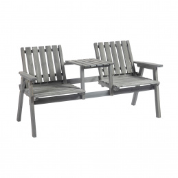 Aga Garden Bench with Table 152x70x83 cm Gray