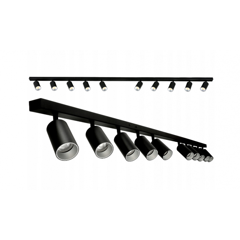 Ceiling spot light VIKI SILVER - 10xGU10 - black