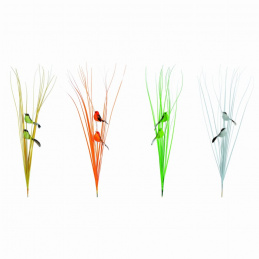 Birds on a skewer with Easter grass mix of patterns