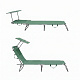 Aga 2x Garden Reclining Lounger with Canopy Light Green