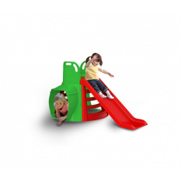 Doloni Slide with tunnel 130 cm Green and red