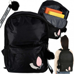 Junior single-compartment school backpack black