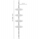 Telescopic corner shelf White ISO 6548
