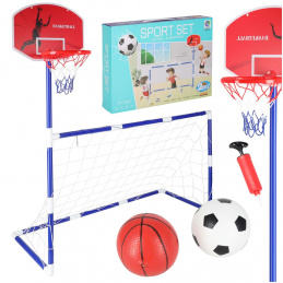 Football goal for football basketball backboard basketball game 2-in-1 2 ball pump