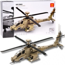 Technical Blocks Combat Helicopter AH-64 Blocks Helicopter 259 pieces ZA5676 universal