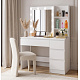 Aga Dressing Table with Mirror and Lighting Matte White