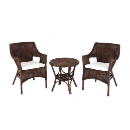 Aga Ratan Set LARUS Dark Brown/White