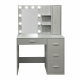 Aga Dressing Table with Mirror and Lighting Matte White