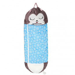 Children's sleeping bag hiking pillow 2-in-1 135x50cm blue