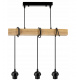 Hanging Ceiling Light LED Wooden Beam 3xE27 Loft Wooden Ball