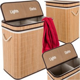 Bamboo Laundry Basket - Two-Compartment Ruhhy 24269 Universal