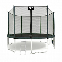 Aga SPORT PRO Trampoline 400 cm Dark Green + Safety Net + Ladder + Shoe Pocket