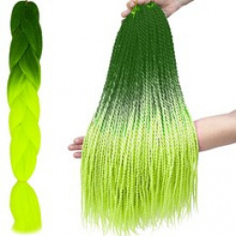 Hair Canel synthetic braids Ombre green neon ISO