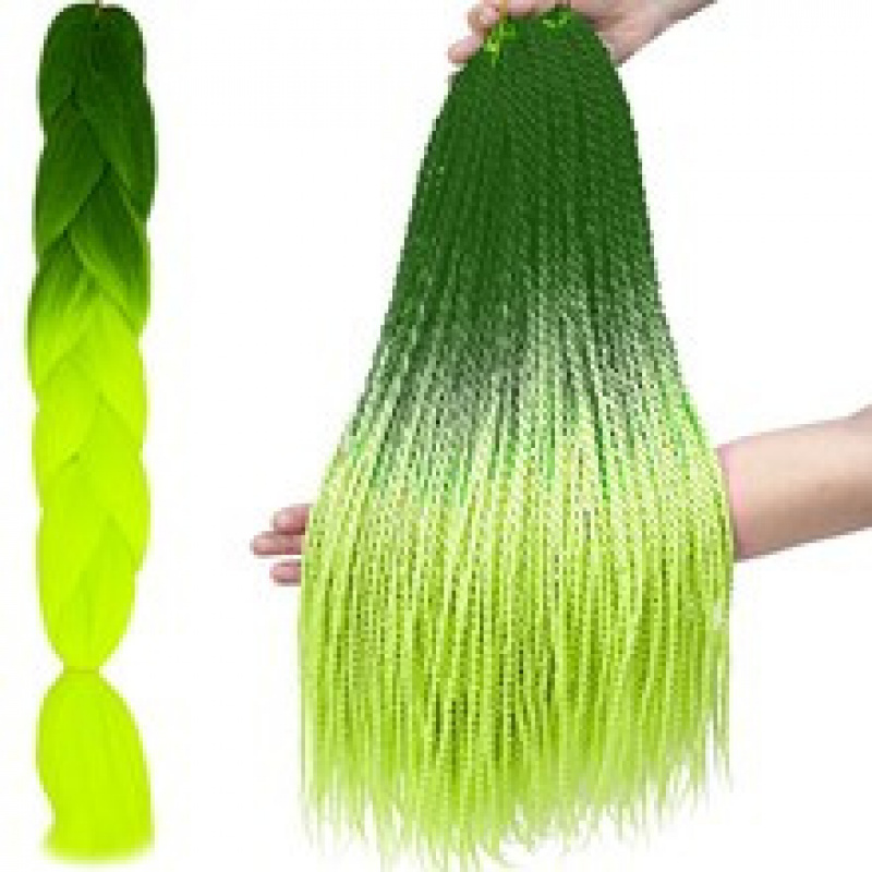 Hair Canel synthetic braids Ombre green neon ISO