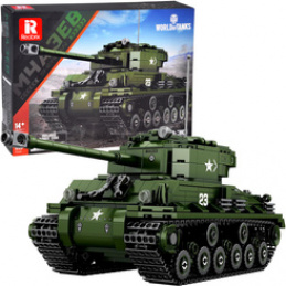 Reobrix Licensed Bricks Tank Sherman M4A3E8 836 pcs ZA5806 universal
