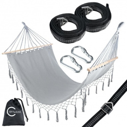 HM3 HAMMOCK WITH BAR FRINGES IBIZA + ROPES