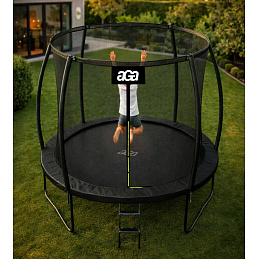 Aga SPORT EXCLUSIVE Trampoline 250 cm Black + safety net + ladder - II. QUALITY