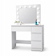 Aga Dressing Table with Mirror and Lighting Matte White